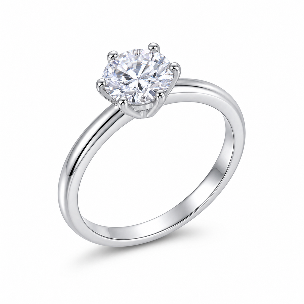 Six‑Prong Setting Moissanite Ring