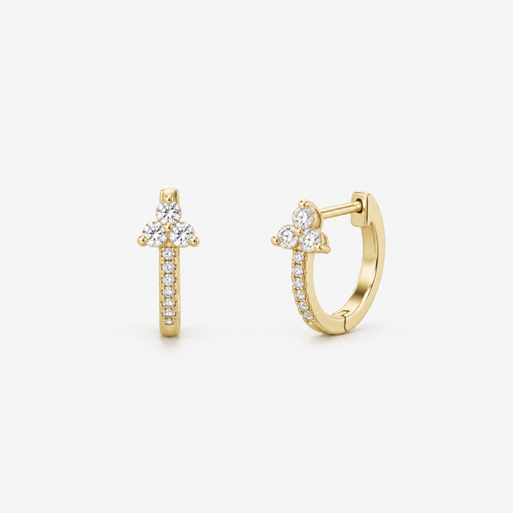 Facet Line Huggie Earrings