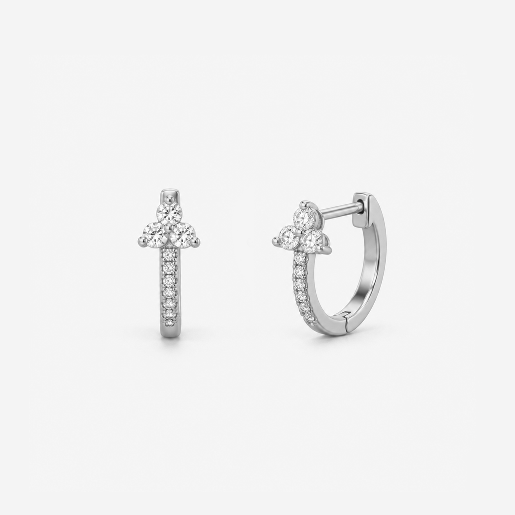 Facet Line Huggie Earrings