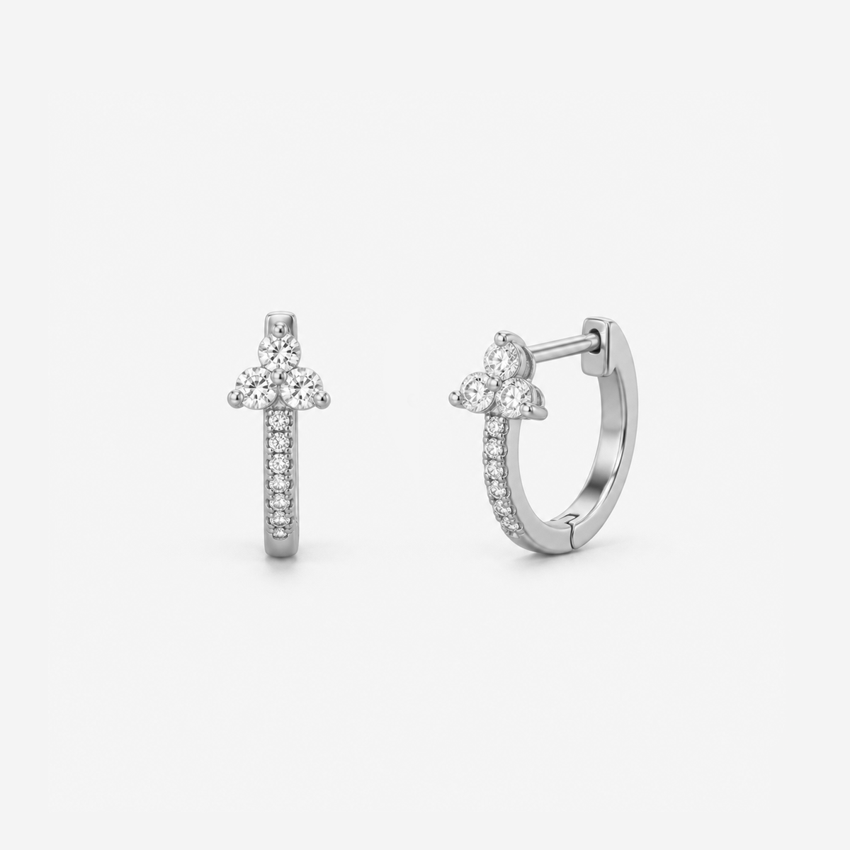 Facet Line Huggie Earrings