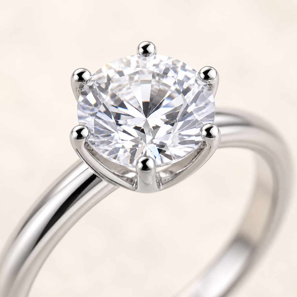 Six‑Prong Setting Moissanite Ring