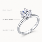 Six‑Prong Setting Moissanite Ring