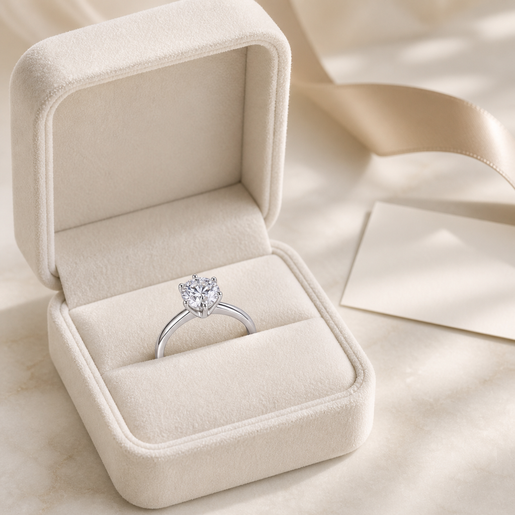 Six‑Prong Setting Moissanite Ring