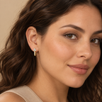 Facet Line Huggie Earrings