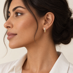 Facet Line Huggie Earrings