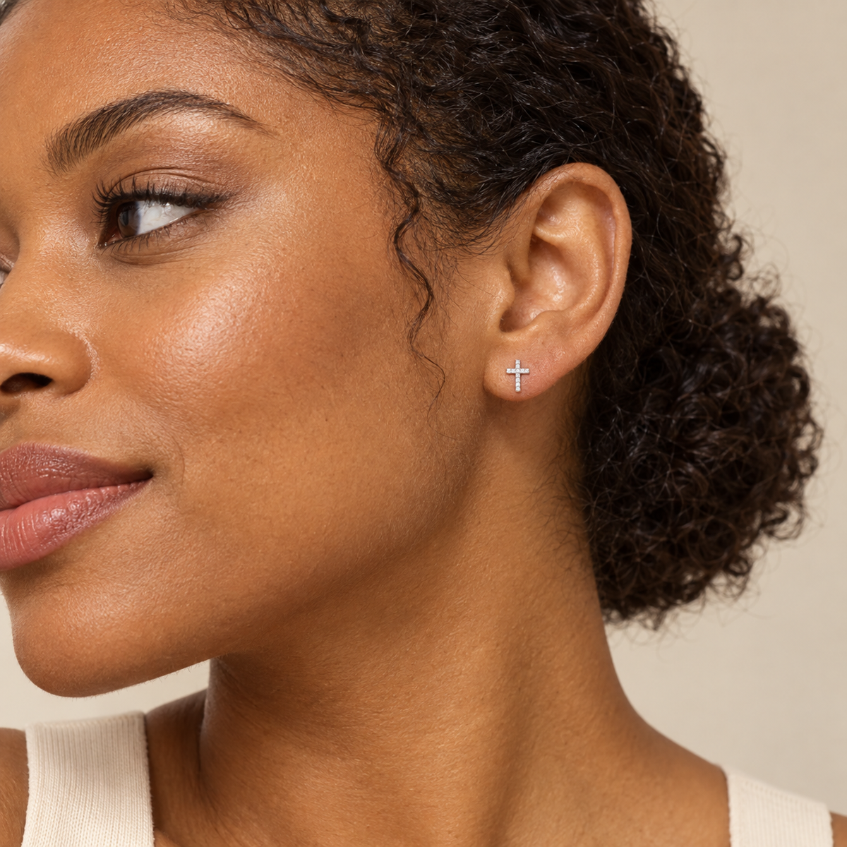 Cross Moment Stud Earrings