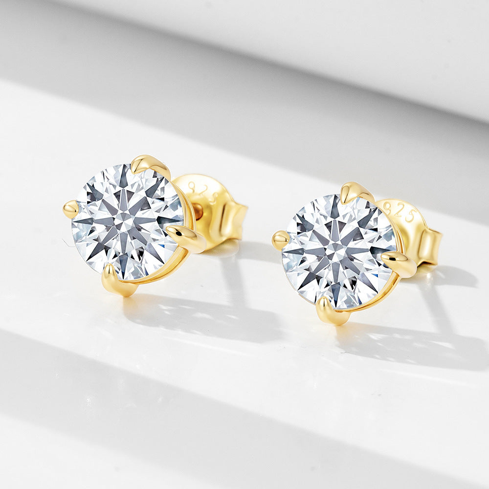 Four-Prong Cubic Zirconia Stud Earrings – image 4