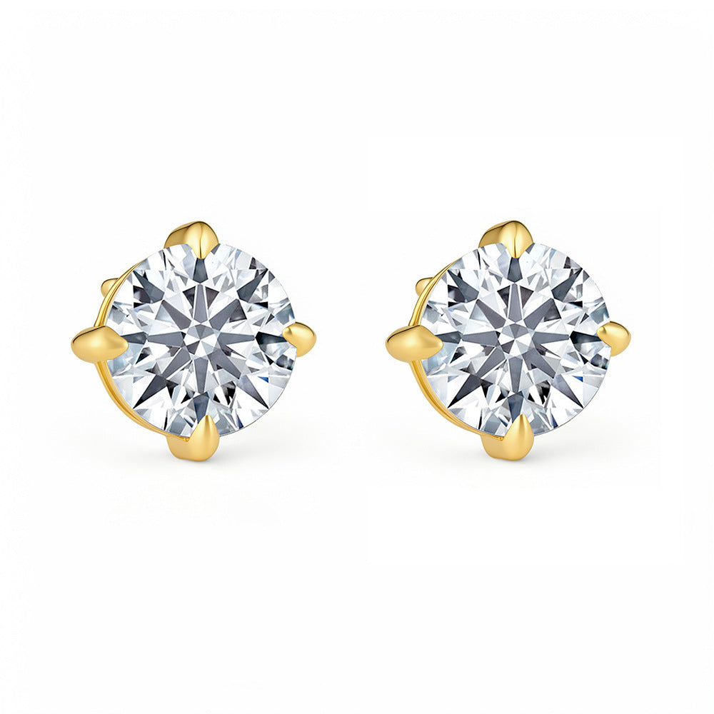 Four-Prong Cubic Zirconia Stud Earrings – image 5