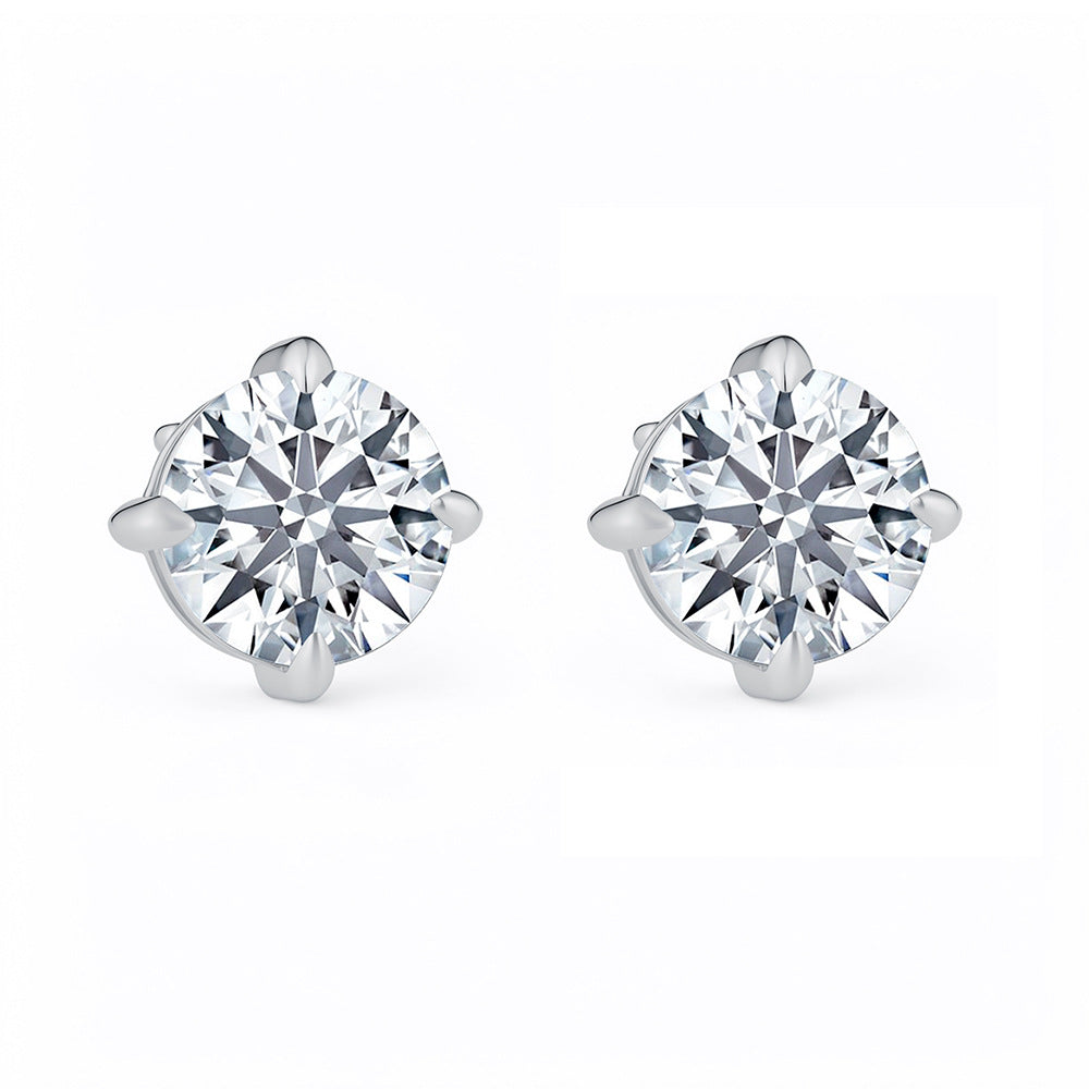 Four-Prong Cubic Zirconia Stud Earrings – image 6