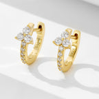 Geometric Hoop Huggie Earrings – image 1