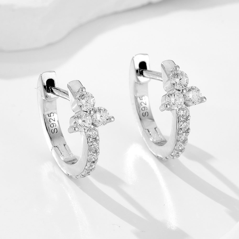 Geometric Hoop Huggie Earrings – image 2