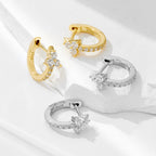 Geometric Hoop Huggie Earrings – image 3