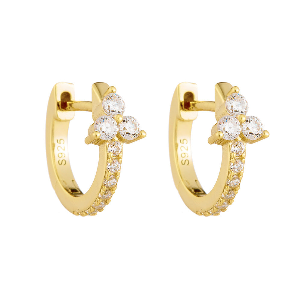 Geometric Hoop Huggie Earrings – image 5