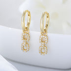 Geometric Pavé Drop Earrings – image 1