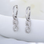 Geometric Pavé Drop Earrings – image 2