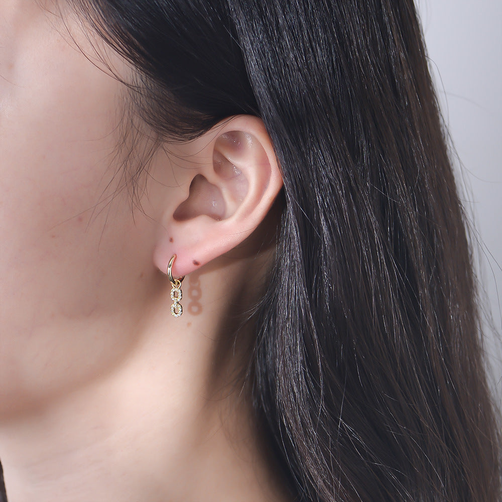 Geometric Pavé Drop Earrings – image 4