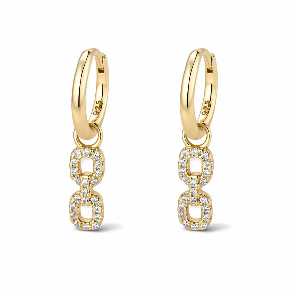 Geometric Pavé Drop Earrings – image 5