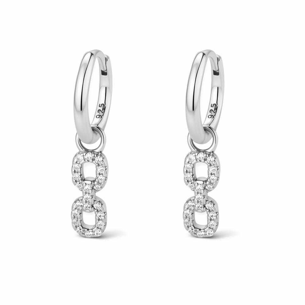 Geometric Pavé Drop Earrings – image 6