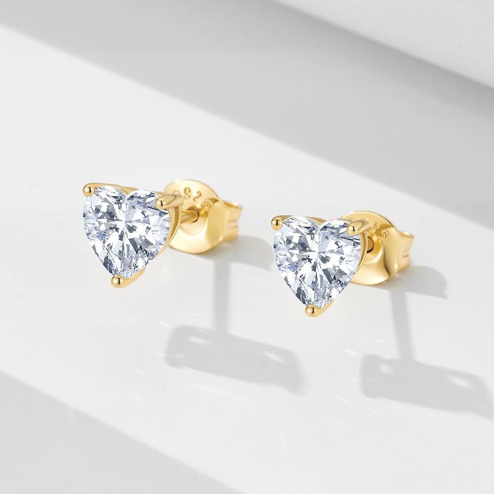 Heart Cubic Zirconia Stud Earrings – image 1