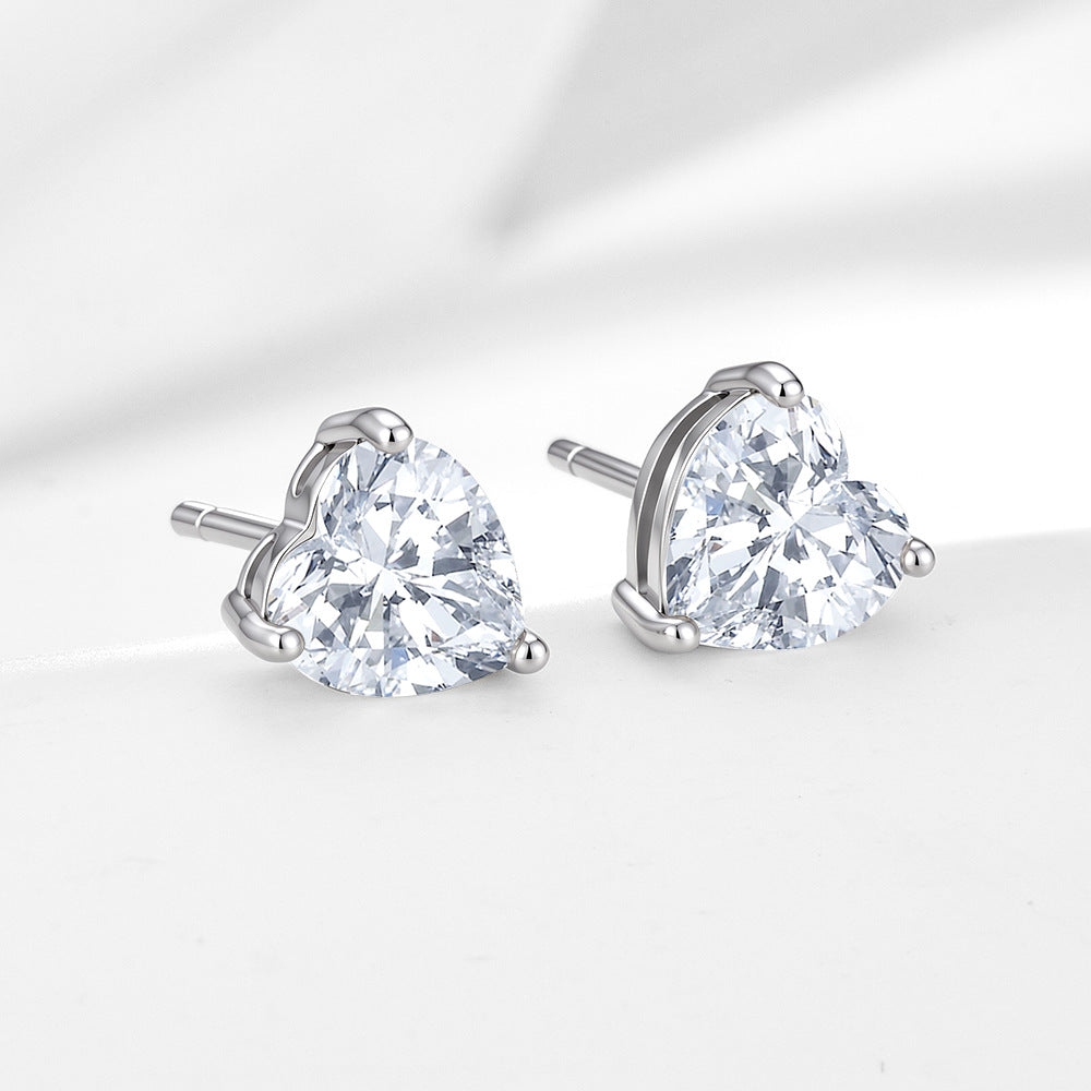 Heart Cubic Zirconia Stud Earrings – image 2