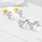 Heart Cubic Zirconia Stud Earrings – image 3