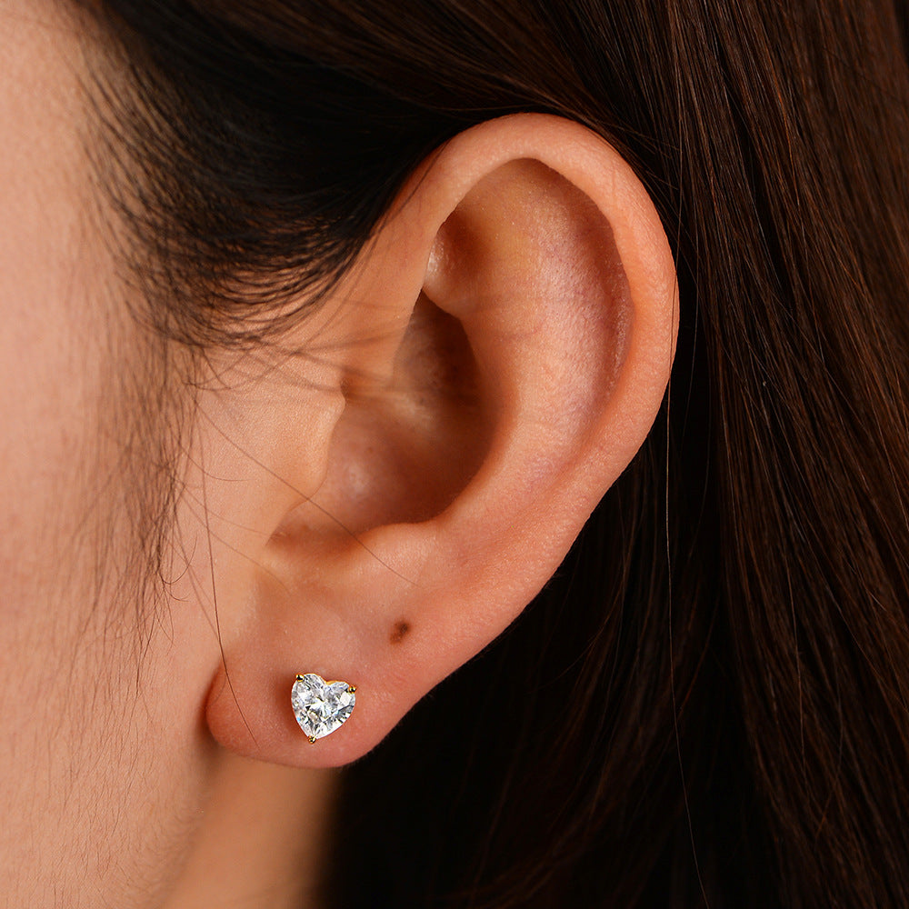 Heart Cubic Zirconia Stud Earrings – image 4