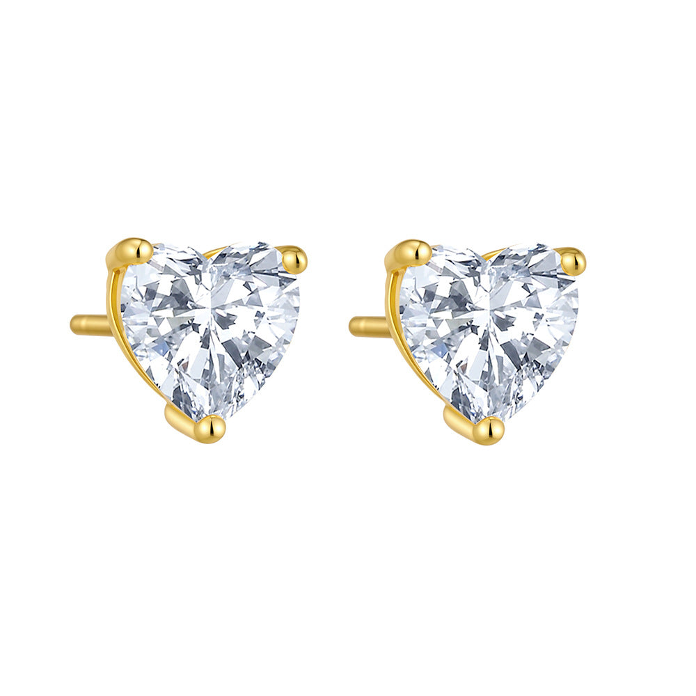 Heart Cubic Zirconia Stud Earrings – image 5