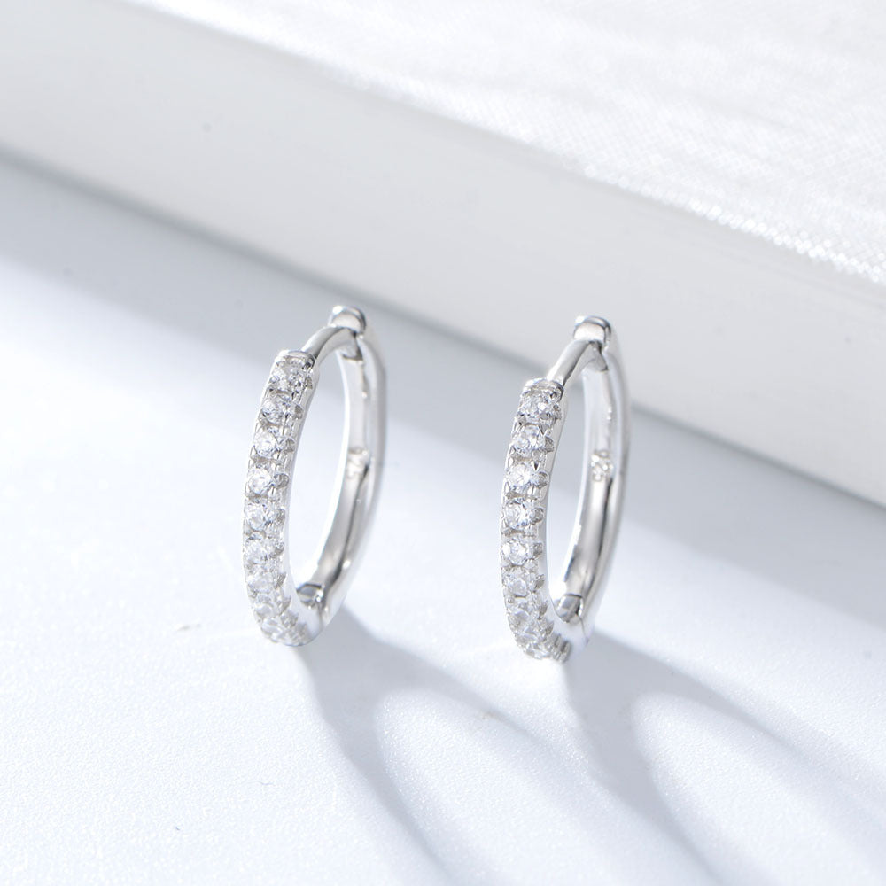 Micro-Pavé Round Huggie Earrings – image 1