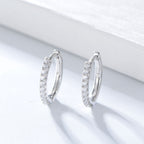 Micro-Pavé Round Huggie Earrings – image 1