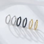 Micro-Pavé Round Huggie Earrings – image 3