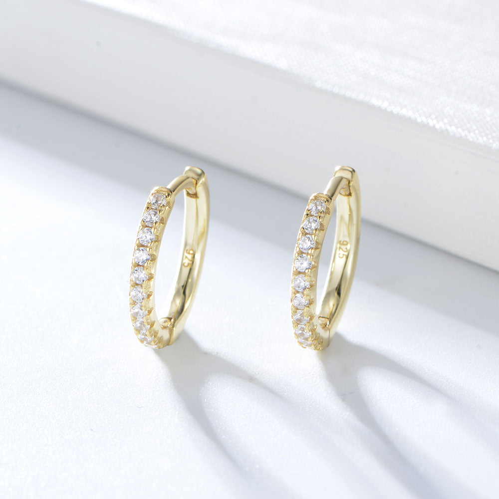 Micro-Pavé Round Huggie Earrings – image 4