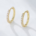 Micro-Pavé Round Huggie Earrings – image 5
