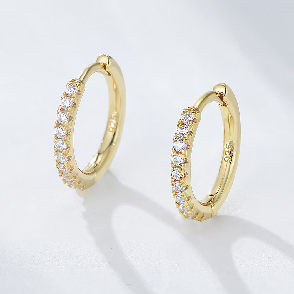 Micro-Pavé Round Huggie Earrings – image 5