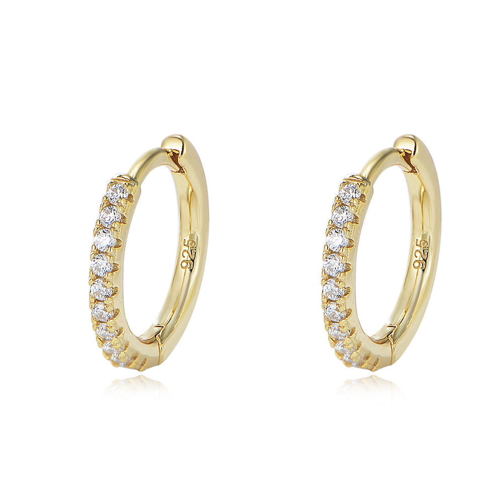 Micro-Pavé Round Huggie Earrings – image 6