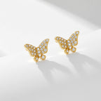Pavé Butterfly Stud Earrings – image 1