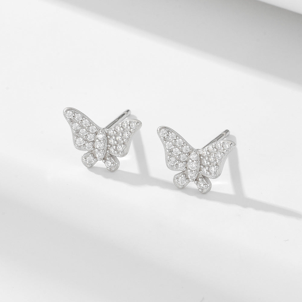 Pavé Butterfly Stud Earrings – image 2