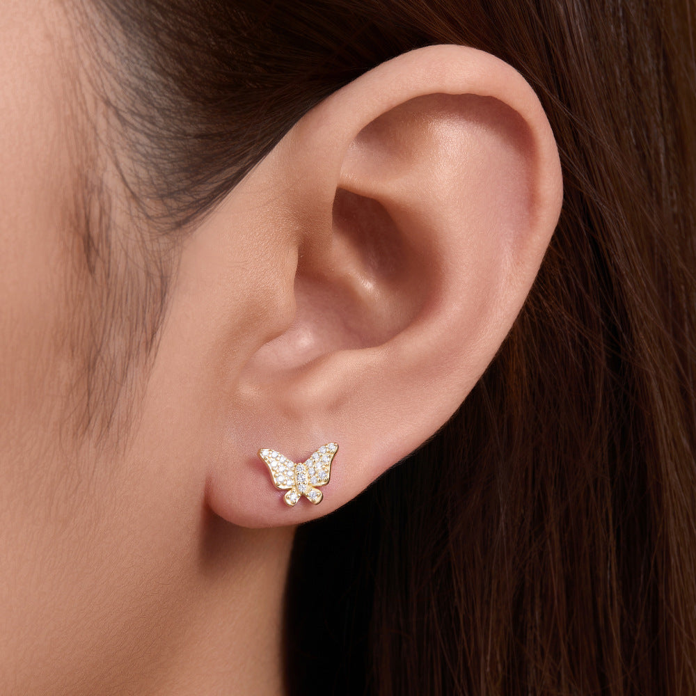 Pavé Butterfly Stud Earrings – image 4