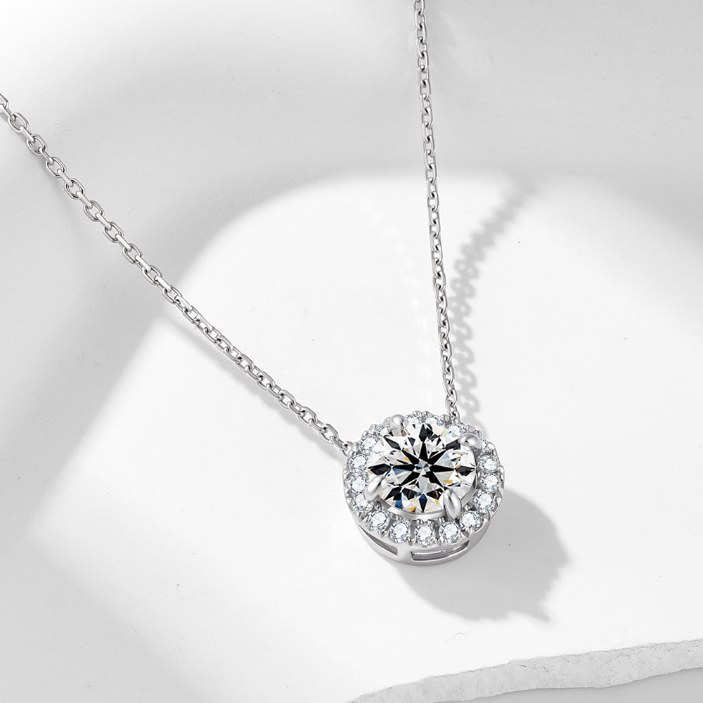 1 Carat Round Moissanite Necklace – image 3