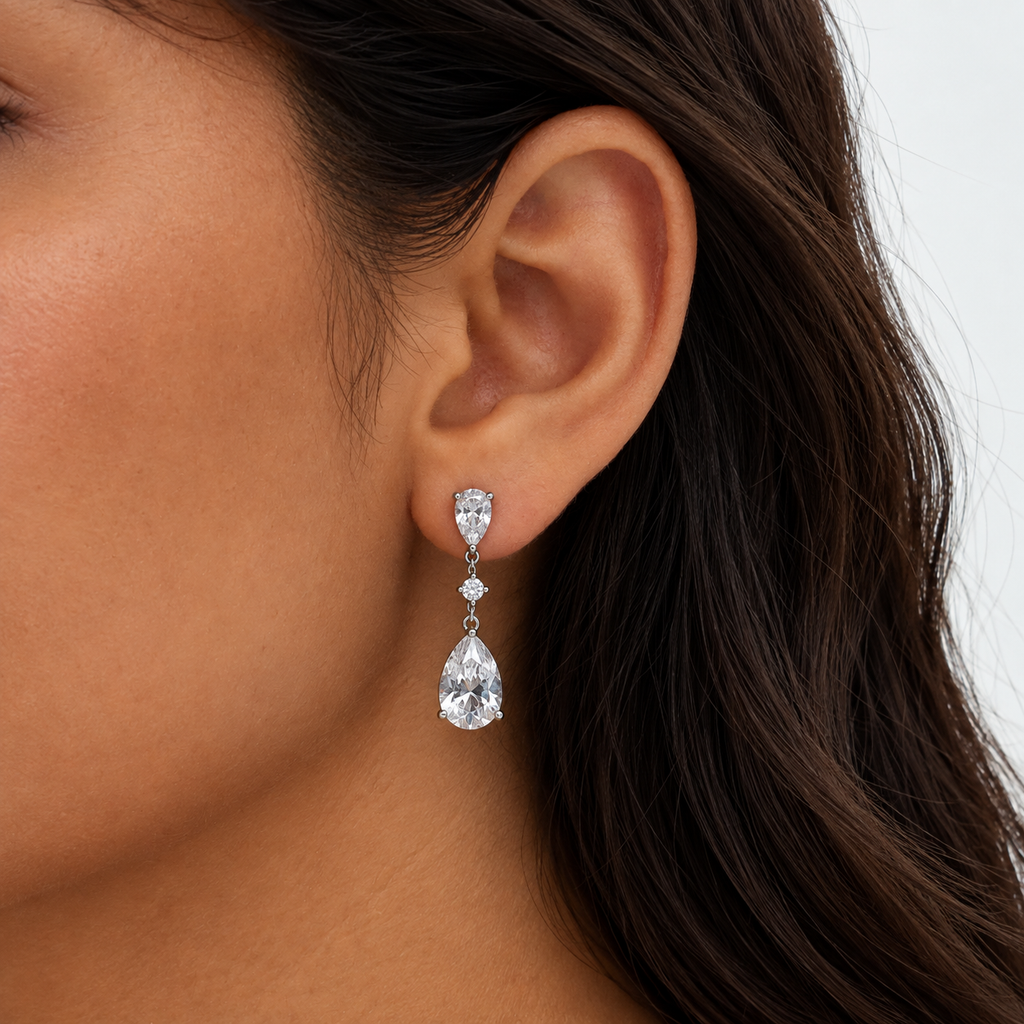 Dewdrop Line Drop Earrings