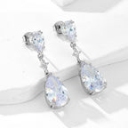 Teardrop Cubic Zirconia Drop Earrings – image 2