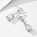 Teardrop Cubic Zirconia Drop Earrings – image 3