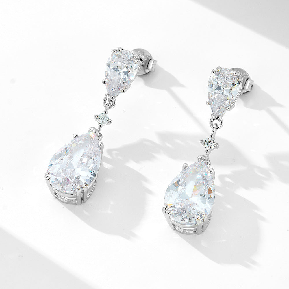 Teardrop Cubic Zirconia Drop Earrings – image 4