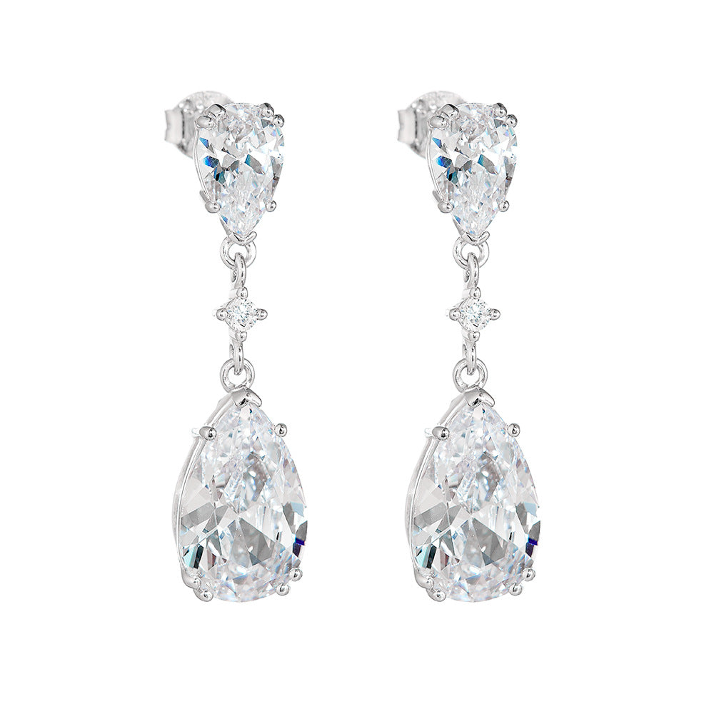 Teardrop Cubic Zirconia Drop Earrings – image 5