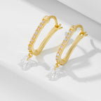 U-Shaped Pavé Huggie Earrings – image 1