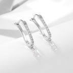 U-Shaped Pavé Huggie Earrings – image 2