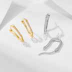 U-Shaped Pavé Huggie Earrings – image 3