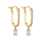 U-Shaped Pavé Huggie Earrings – image 5