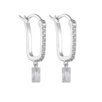 U-Shaped Pavé Huggie Earrings – image 6